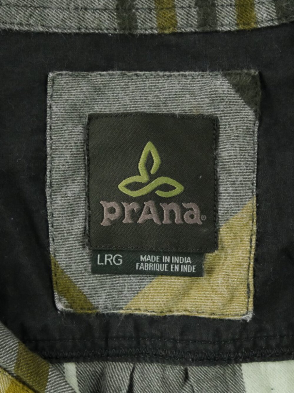 prAna Long Sleeve Men's Plaid Button Up Lightweight Flannel Shirt Large Outdoor - Picture 3 of 5
